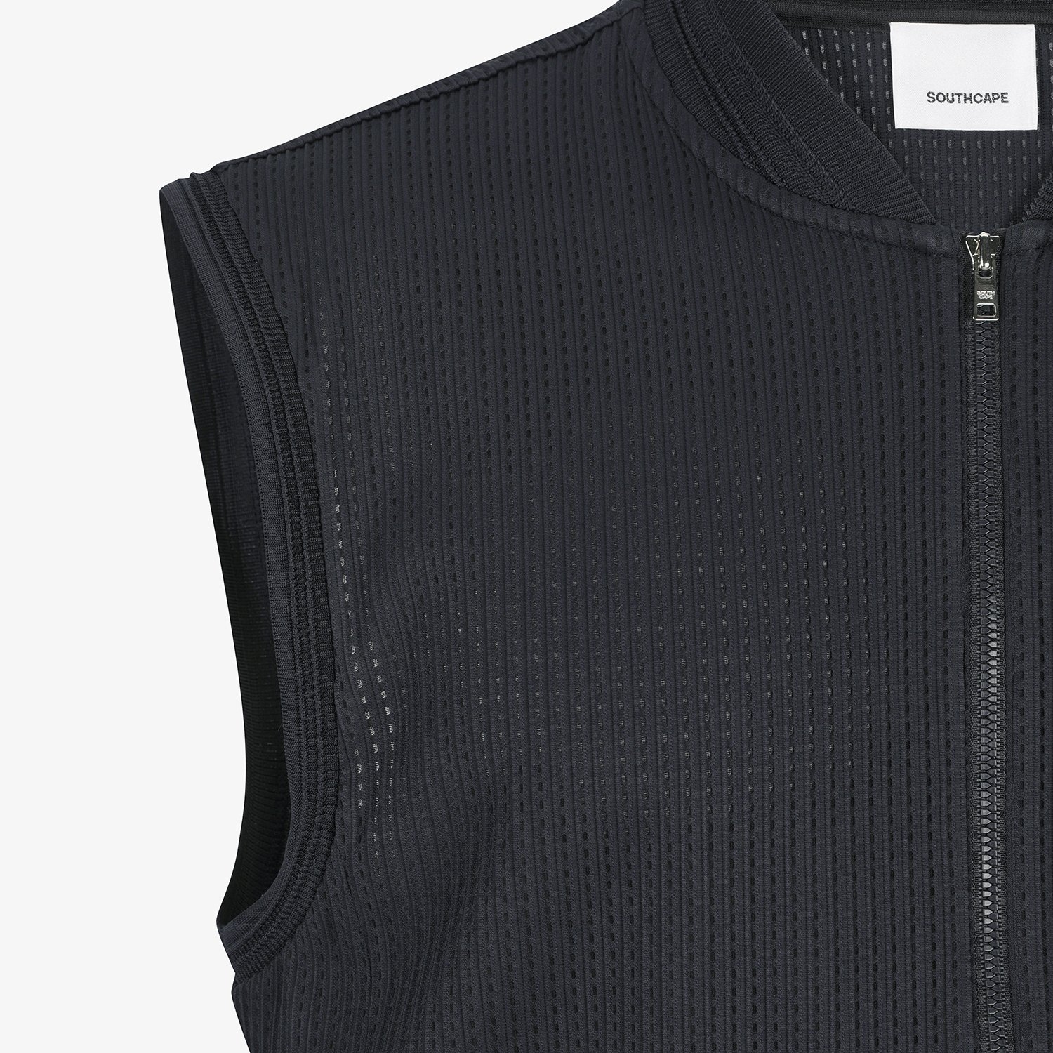 Mesh Dot Full-Zip Vest_BK