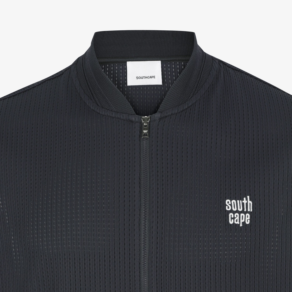 Mesh Dot Full-Zip Vest_BK