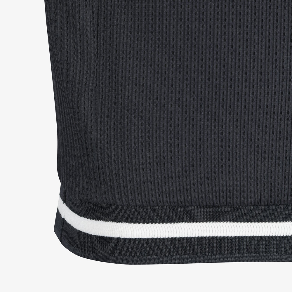 Mesh Dot Full-Zip Vest_BK