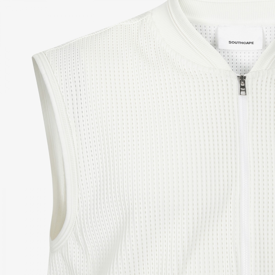Mesh Dot Full-Zip Vest_WT