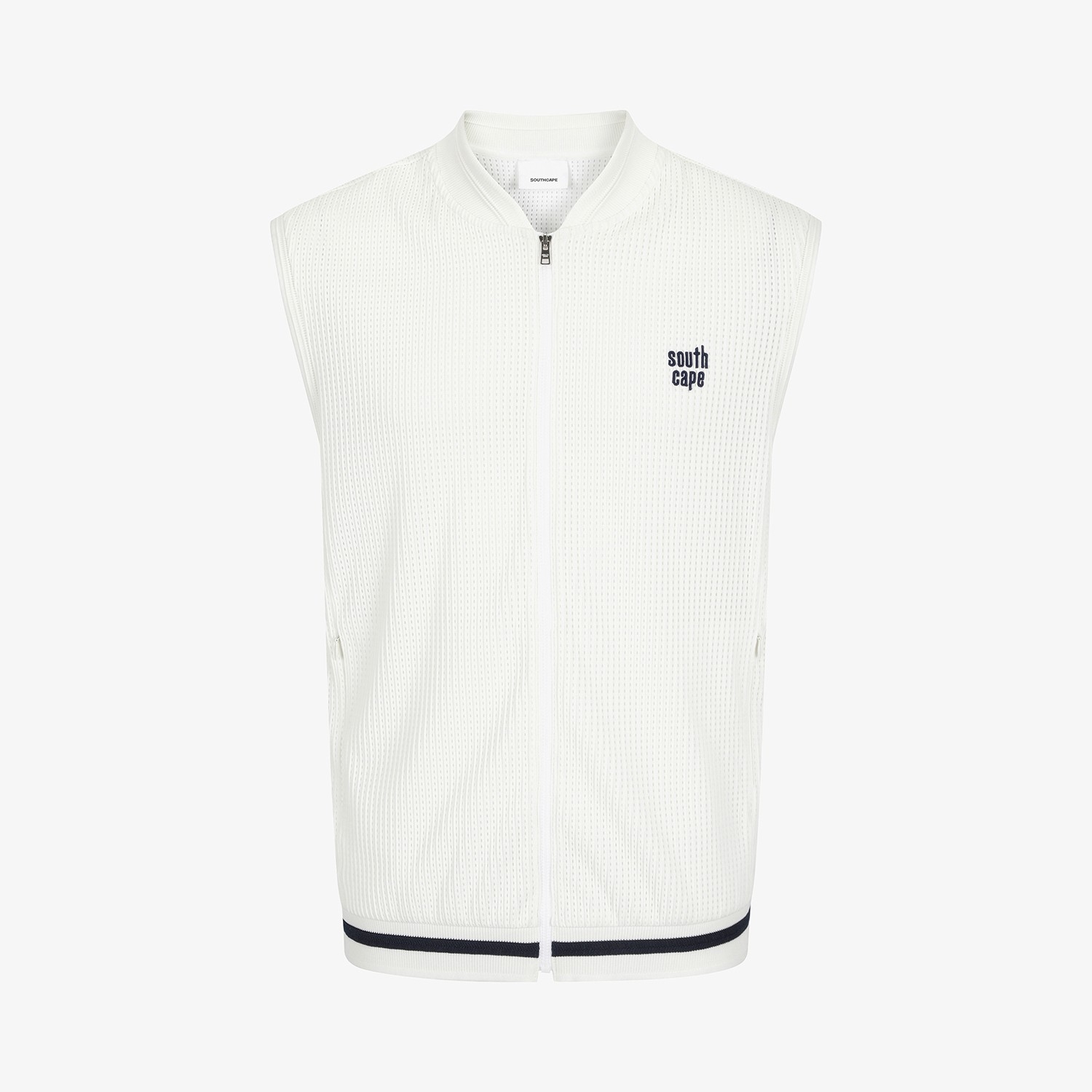 Mesh Dot Full-Zip Vest_WT