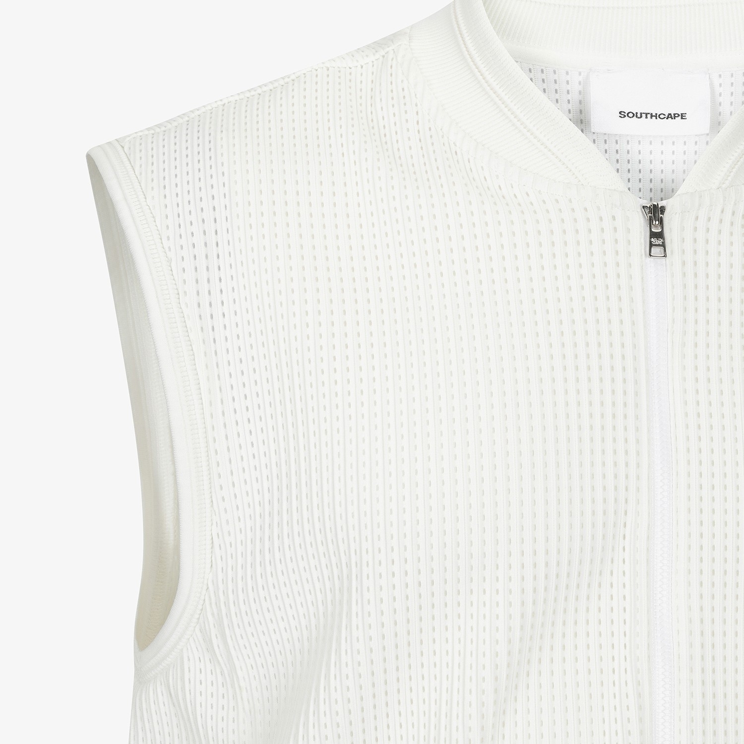 Mesh Dot Full-Zip Vest_WT