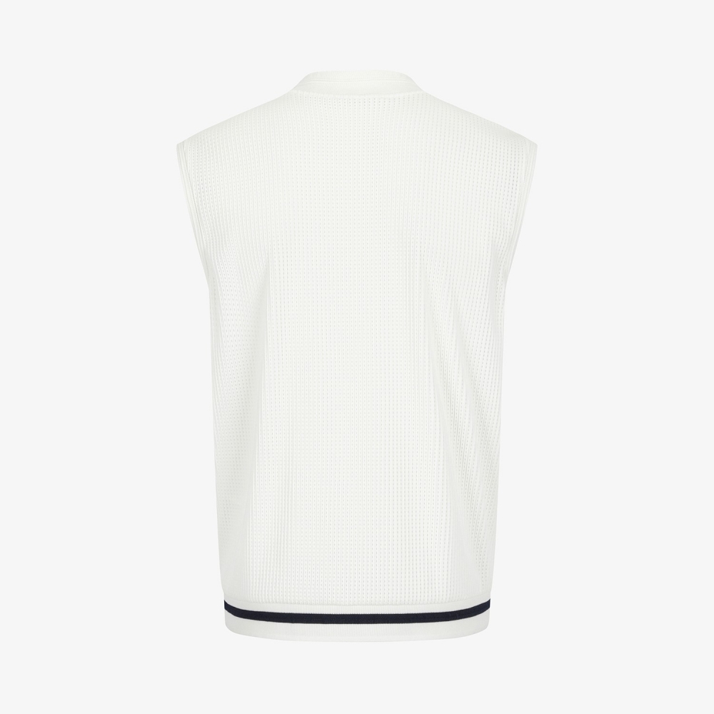 Mesh Dot Full-Zip Vest_WT