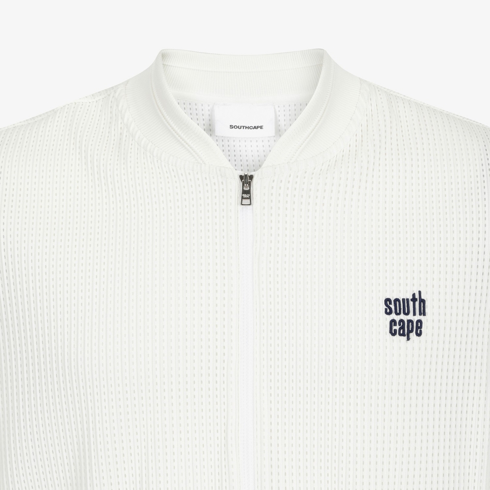 Mesh Dot Full-Zip Vest_WT