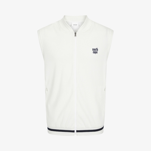 Mesh Dot Full-Zip Vest_WT