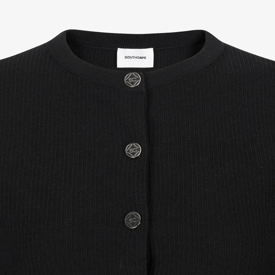 Southcross Cool Blend Round-Neck Knit Cardigan_BK
