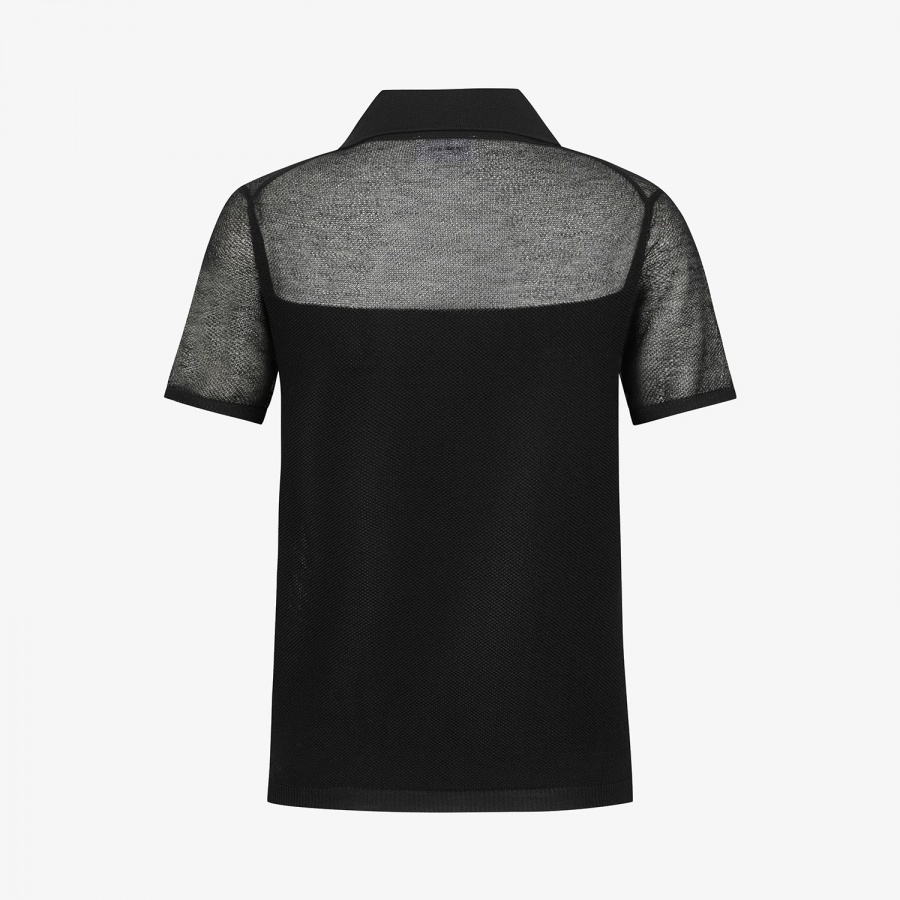 Shoulder Sheer Collar Knit_BK