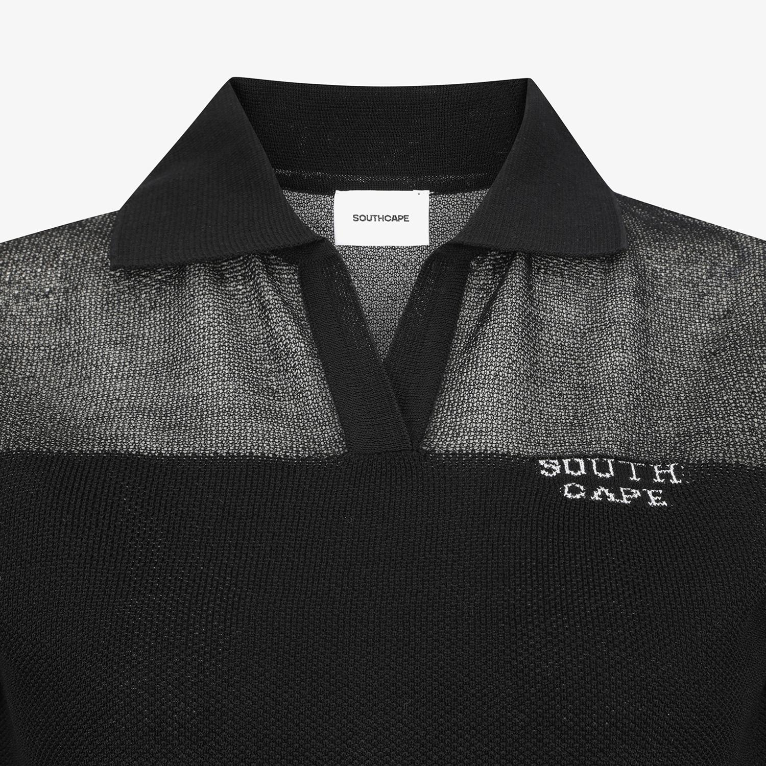Shoulder Sheer Collar Knit_BK