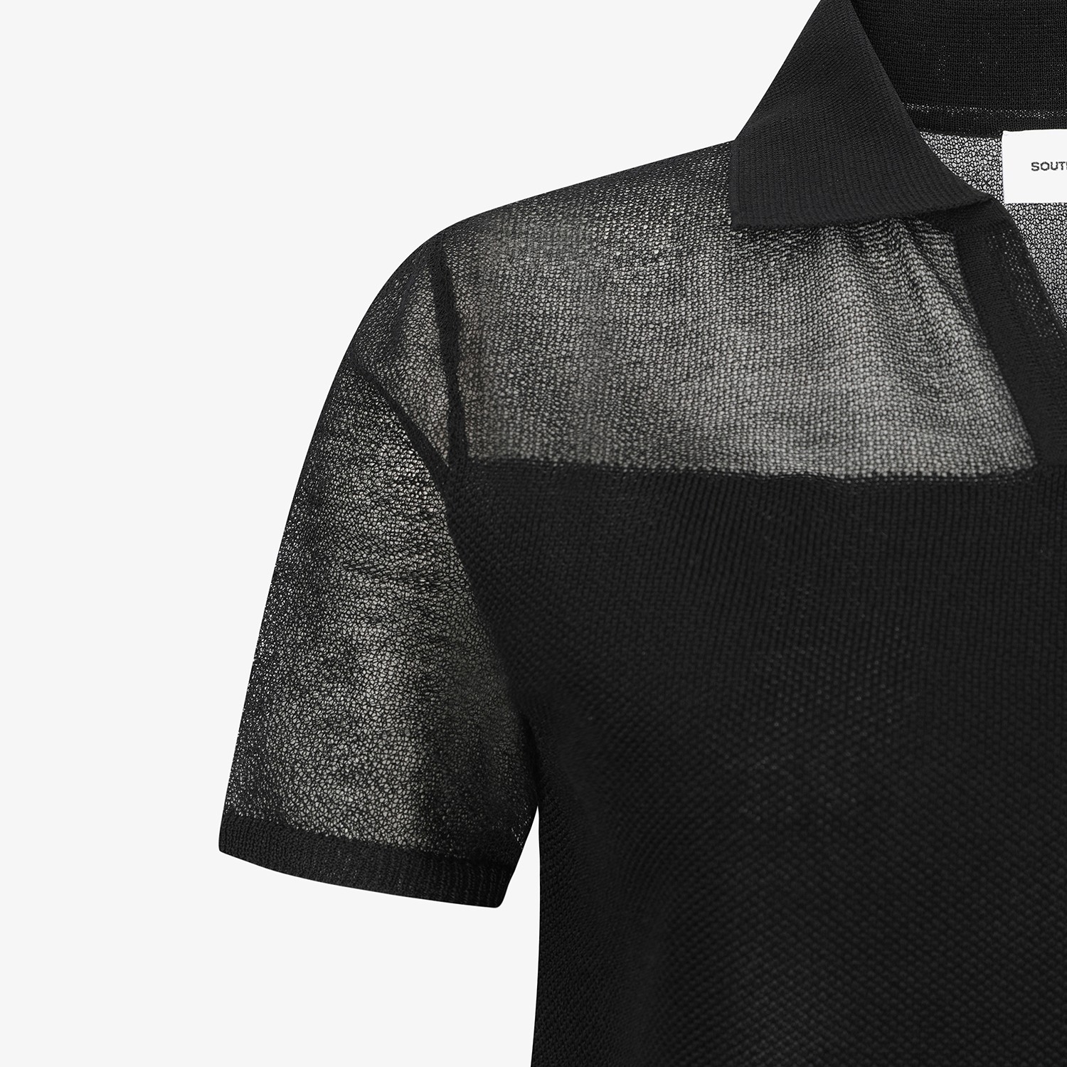 Shoulder Sheer Collar Knit_BK