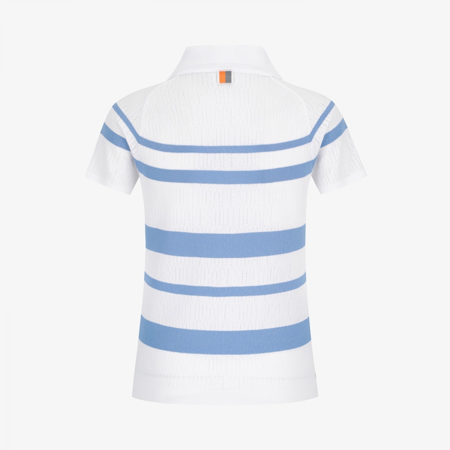 Marine Stripe Collar Short-Sleeve Knit_BL