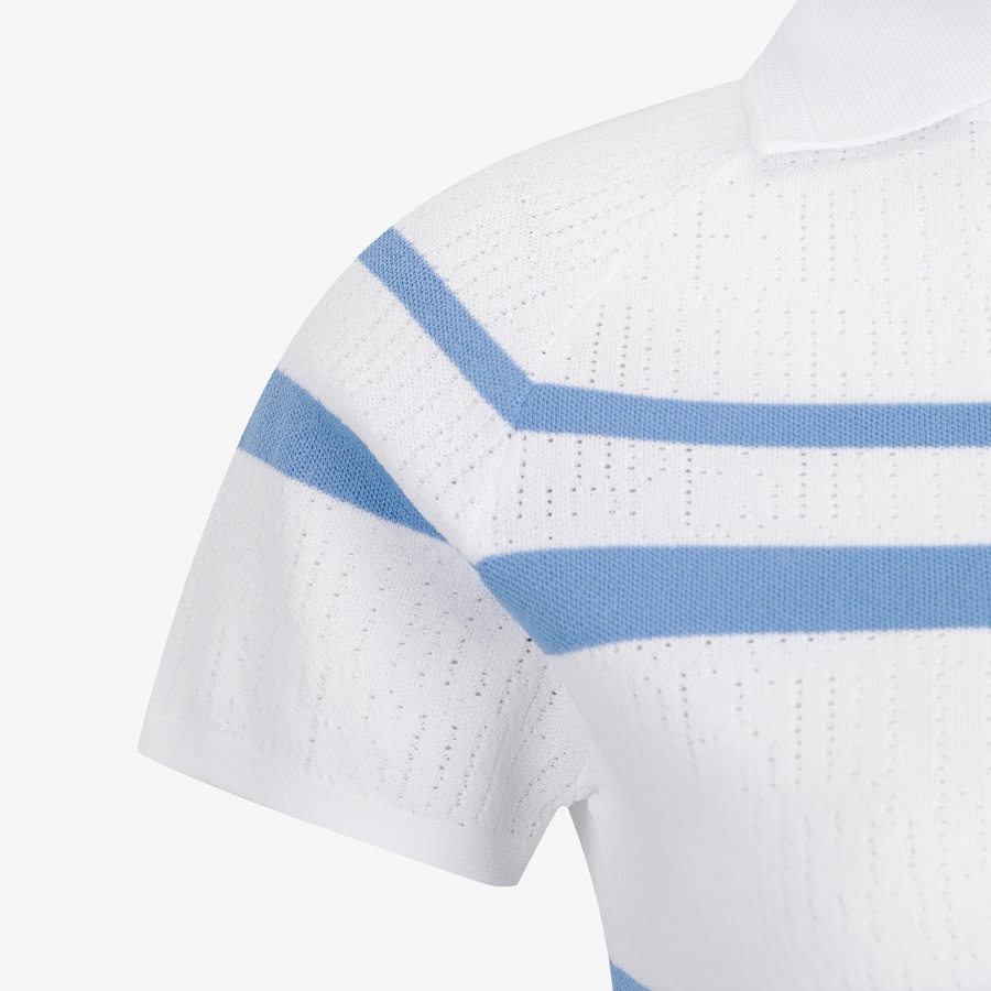 Marine Stripe Collar Short-Sleeve Knit_BL