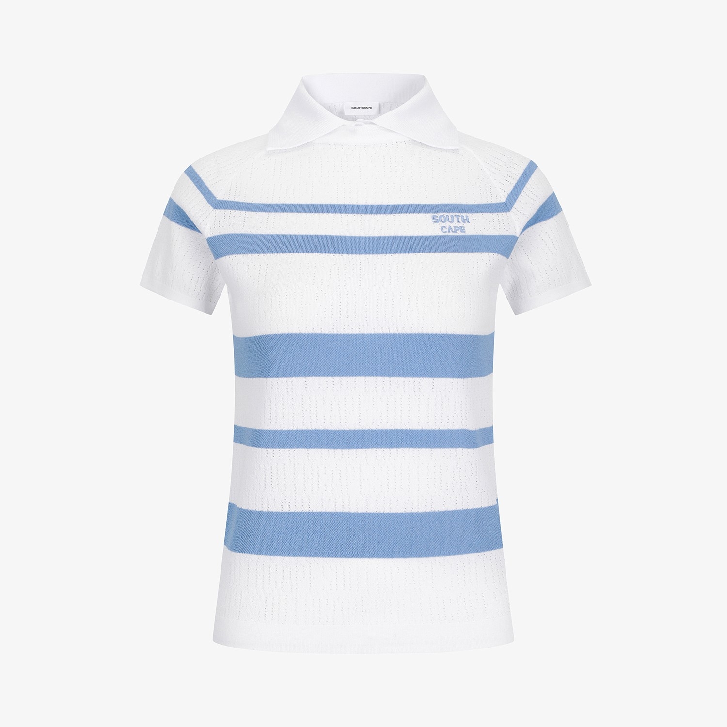 Marine Stripe Collar Short-Sleeve Knit_BL