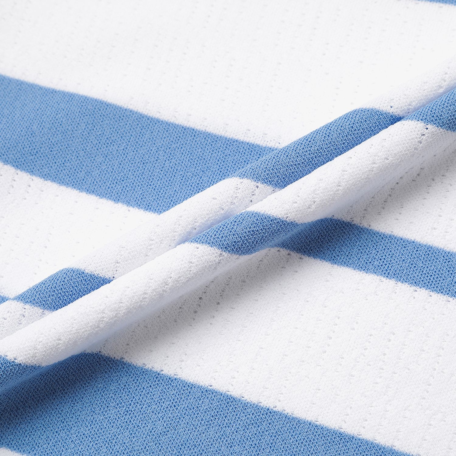 Marine Stripe Collar Short-Sleeve Knit_BL