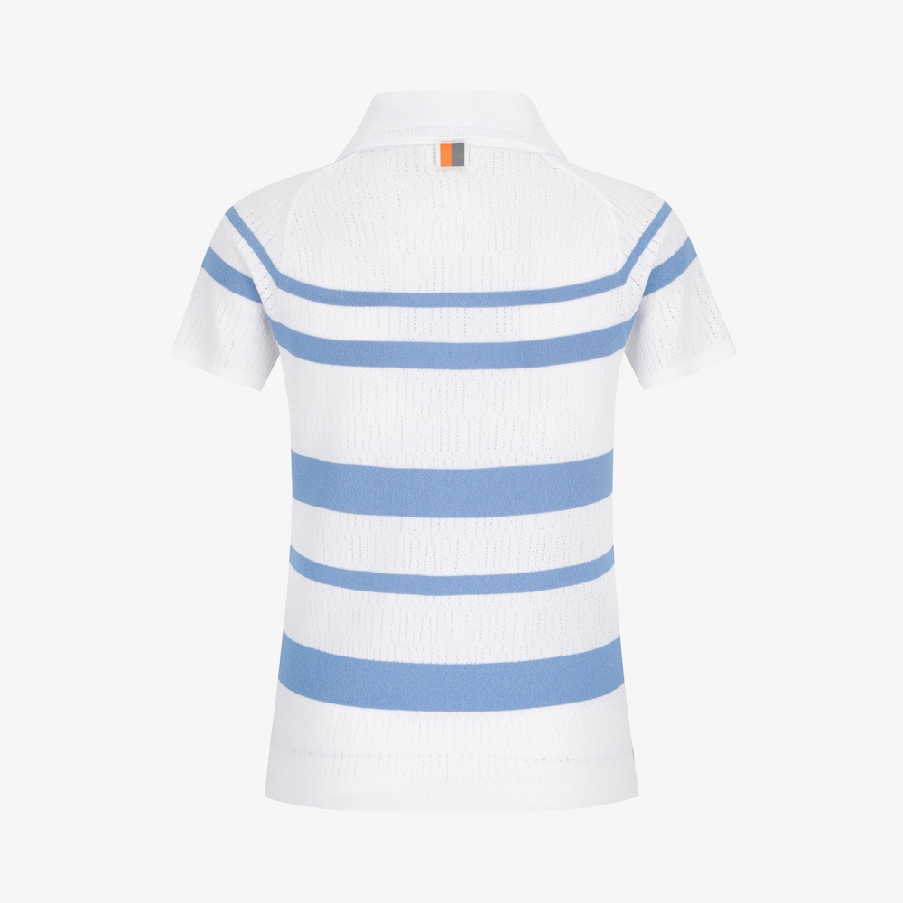 Marine Stripe Collar Short-Sleeve Knit_BL