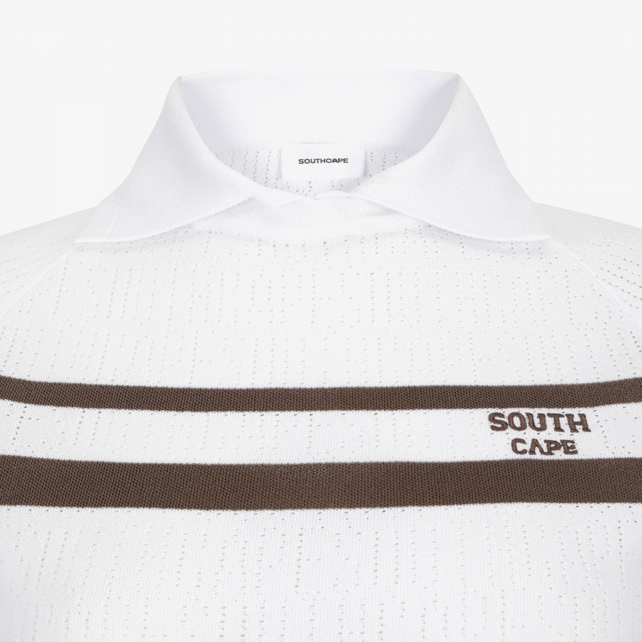 Marine Stripe Collar Short-Sleeve Knit_BR