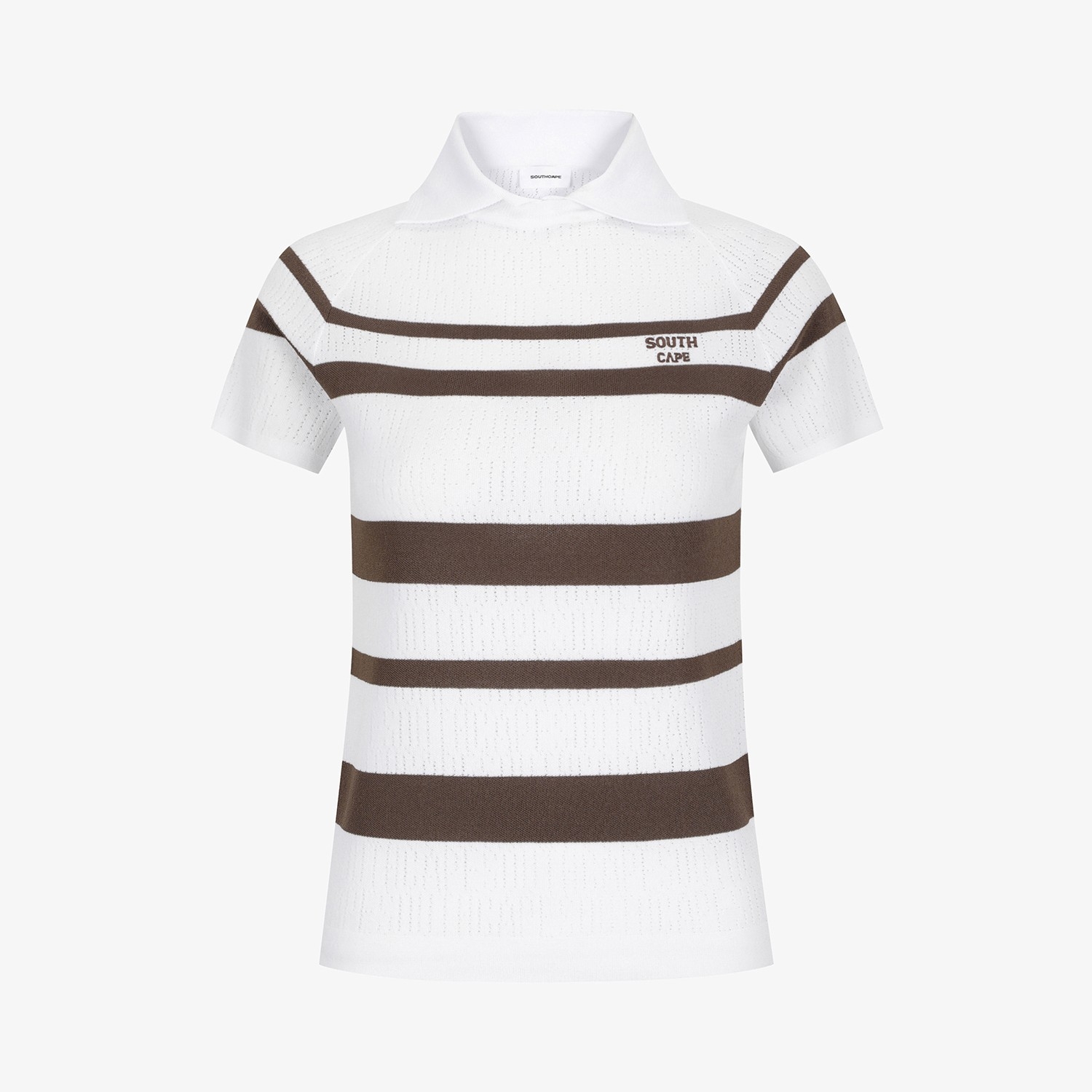 Marine Stripe Collar Short-Sleeve Knit_BR