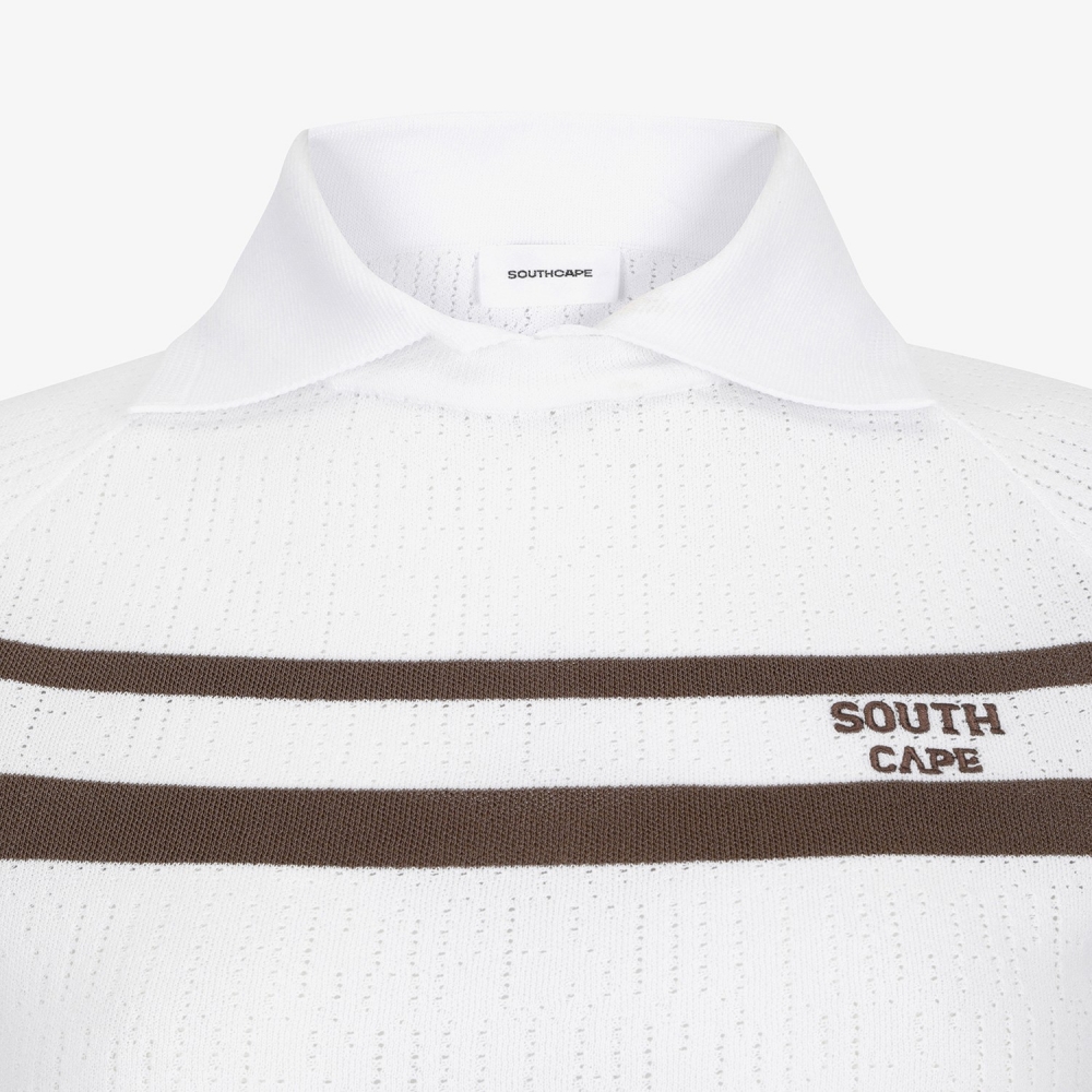 Marine Stripe Collar Short-Sleeve Knit_BR