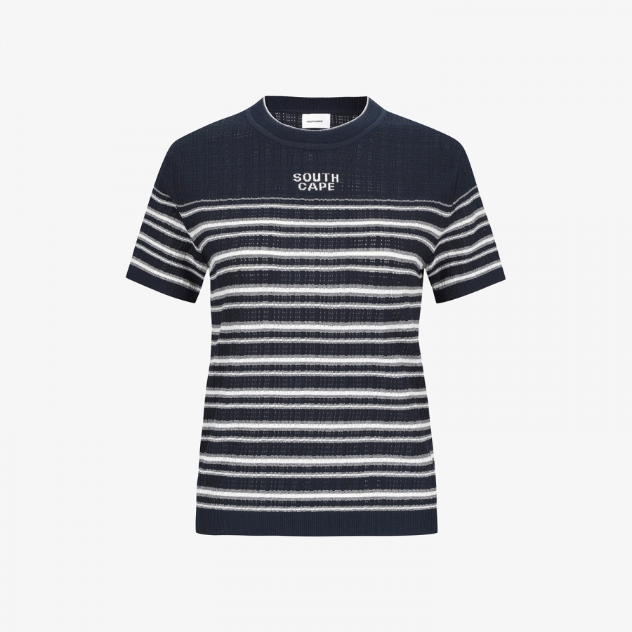 Stripe Short-Sleeve Knit_NA