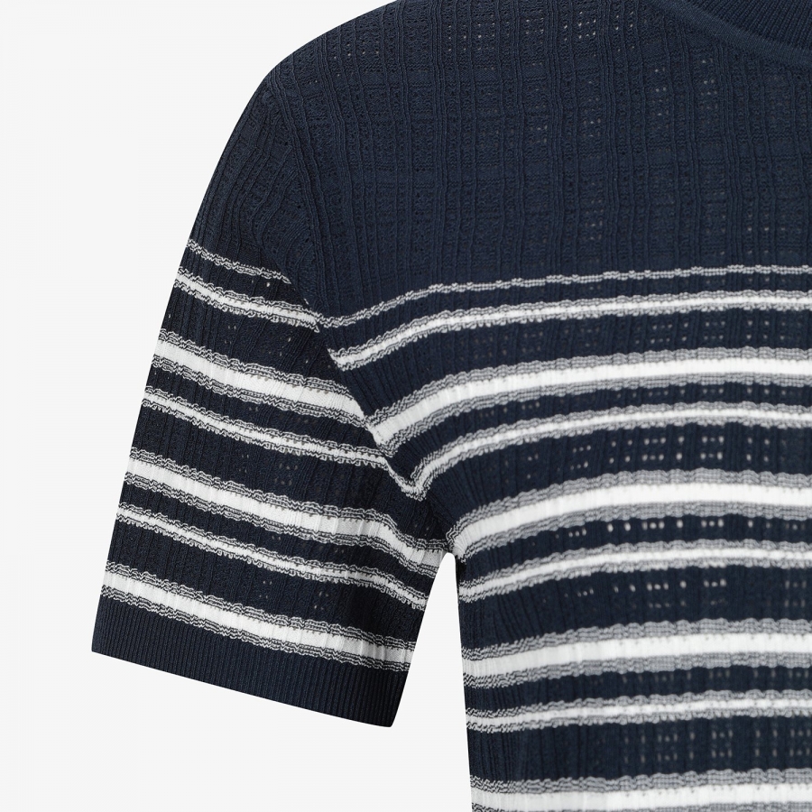 Stripe Short-Sleeve Knit_NA