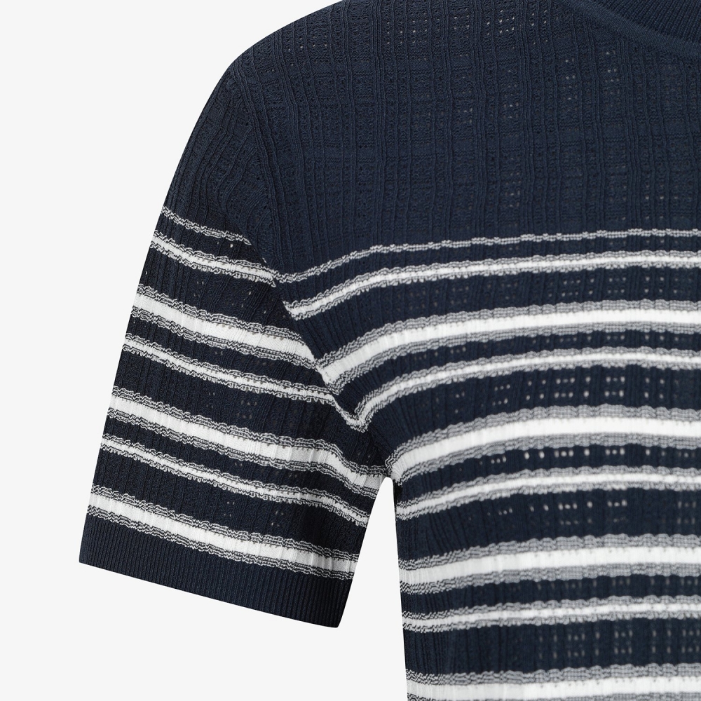 Stripe Short-Sleeve Knit_NA