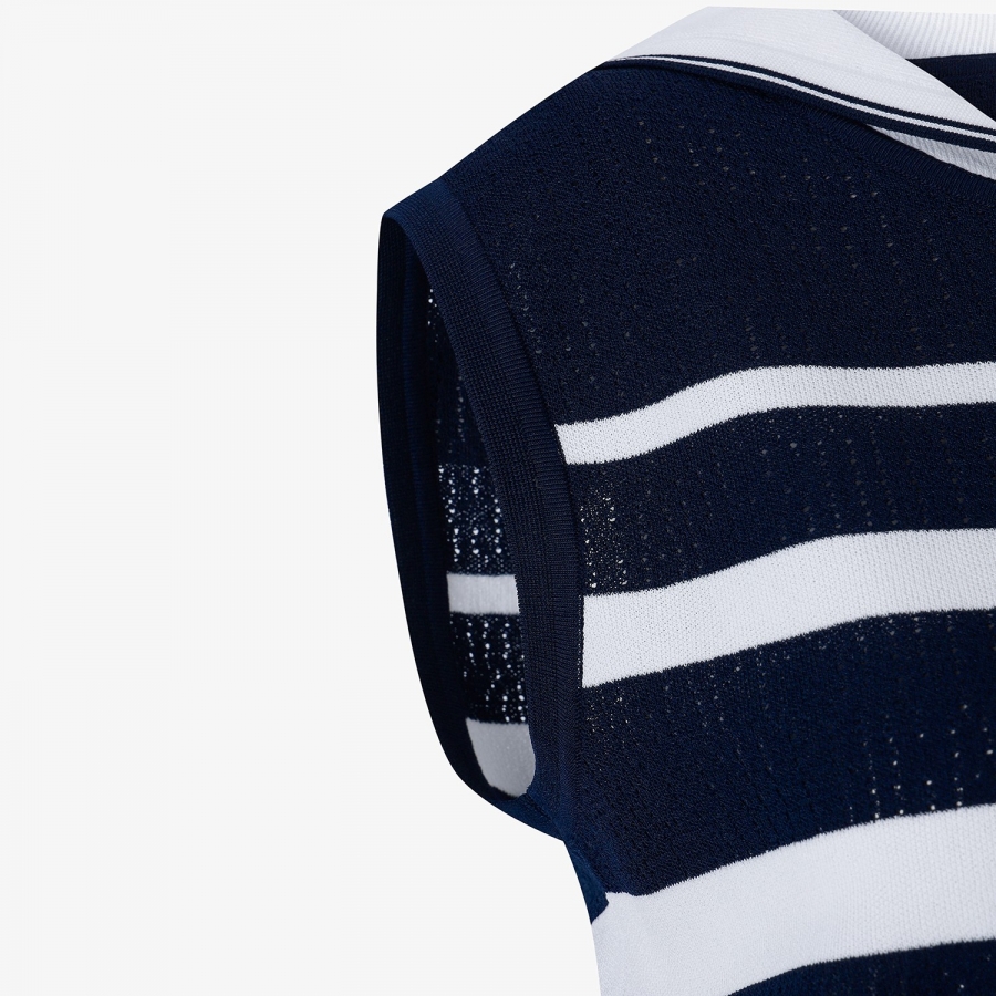 Stripe Sailor Collar Sleeveless_NA