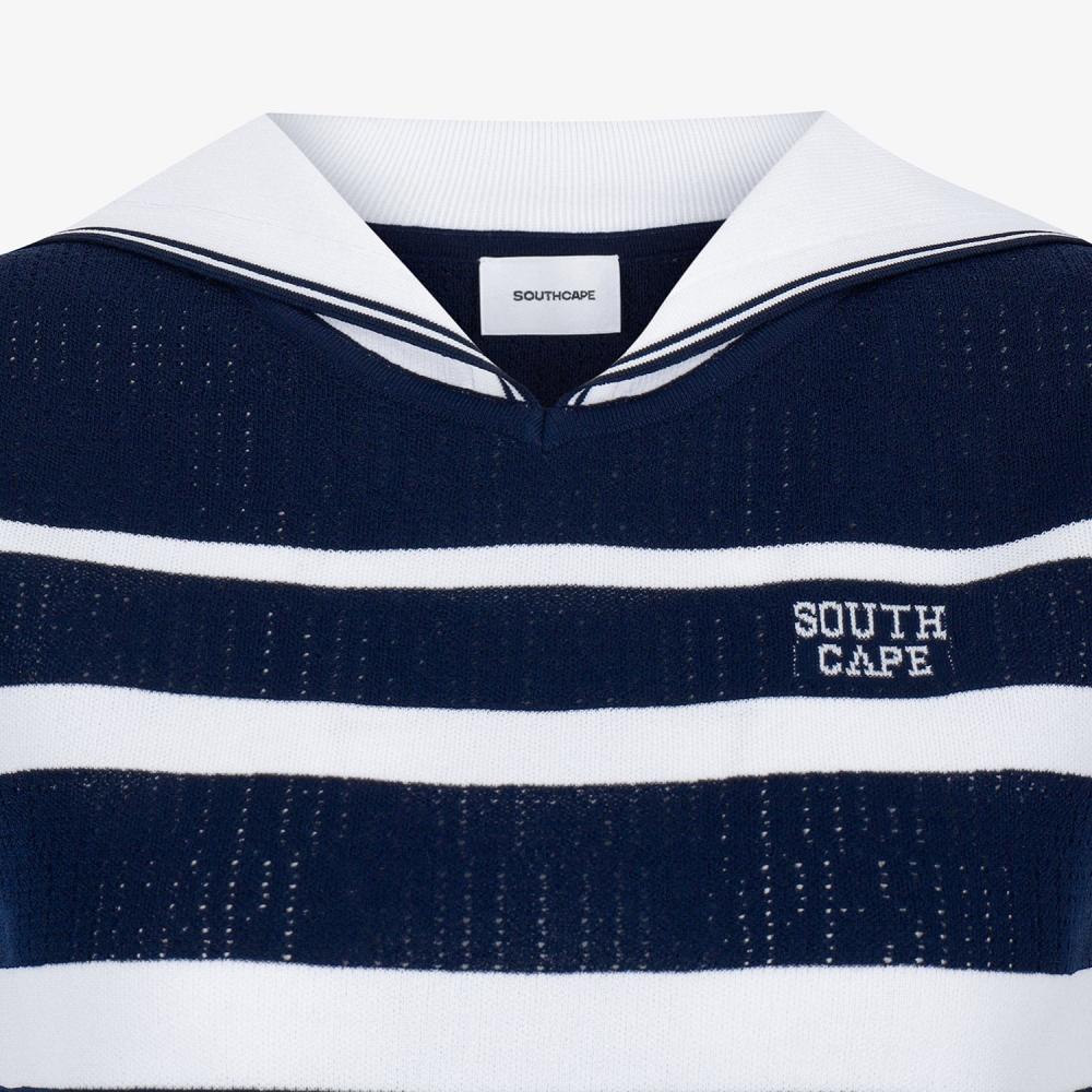 Stripe Sailor Collar Sleeveless_NA