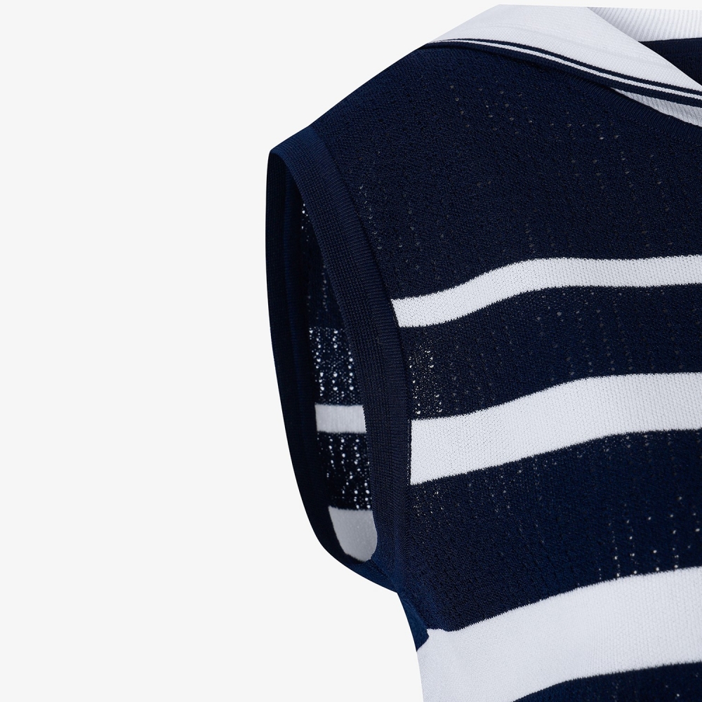 Stripe Sailor Collar Sleeveless_NA