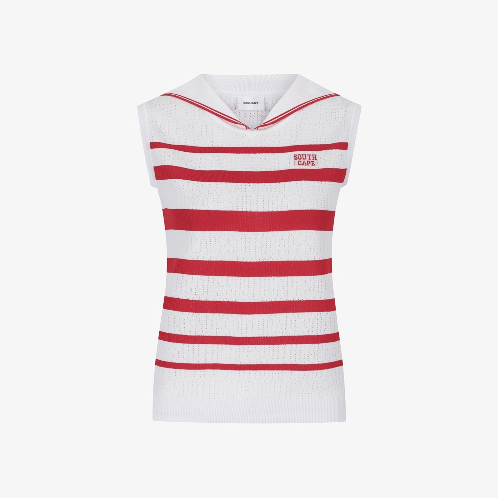 Stripe Sailor Collar Sleeveless_RD
