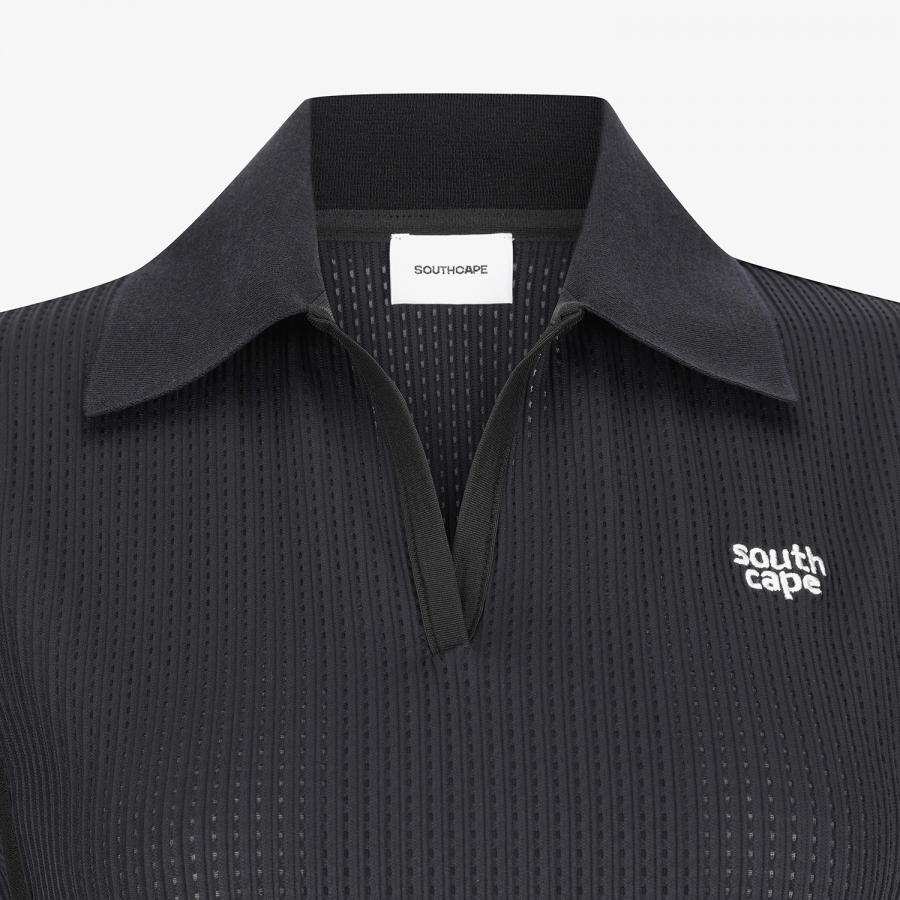 Southcape Open-Collar Mesh Sleeveless_BK