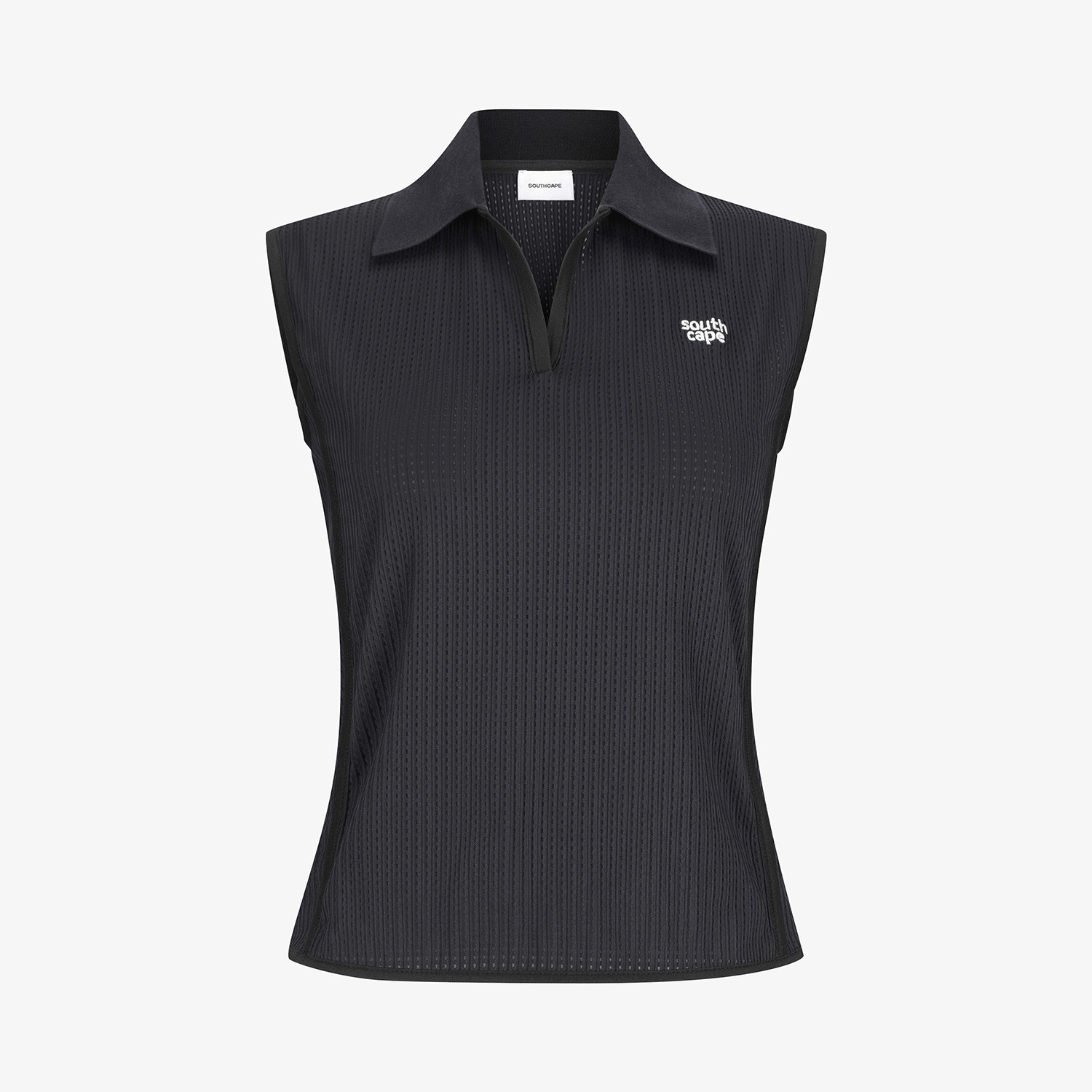 Southcape Open-Collar Mesh Sleeveless_BK