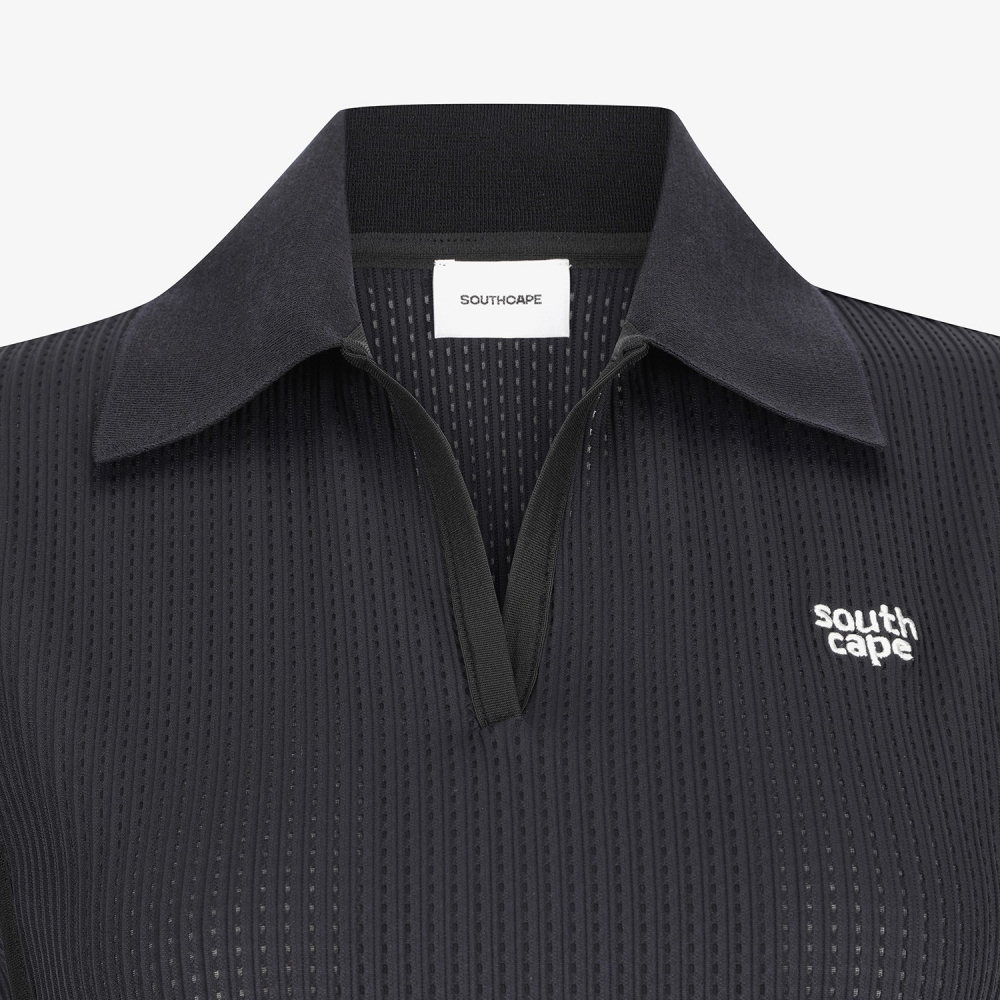 Southcape Open-Collar Mesh Sleeveless_BK
