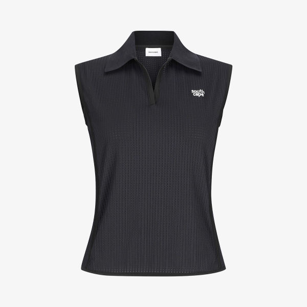 Southcape Open-Collar Mesh Sleeveless_BK