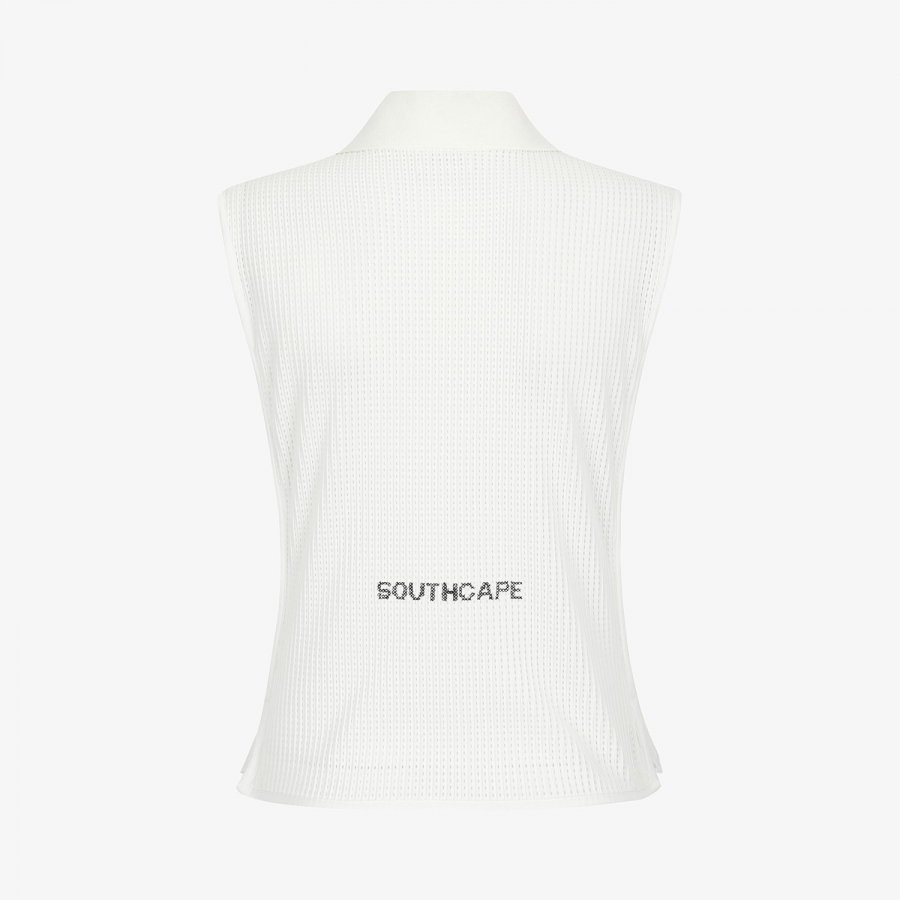 Southcape Open-Collar Mesh Sleeveless_WT