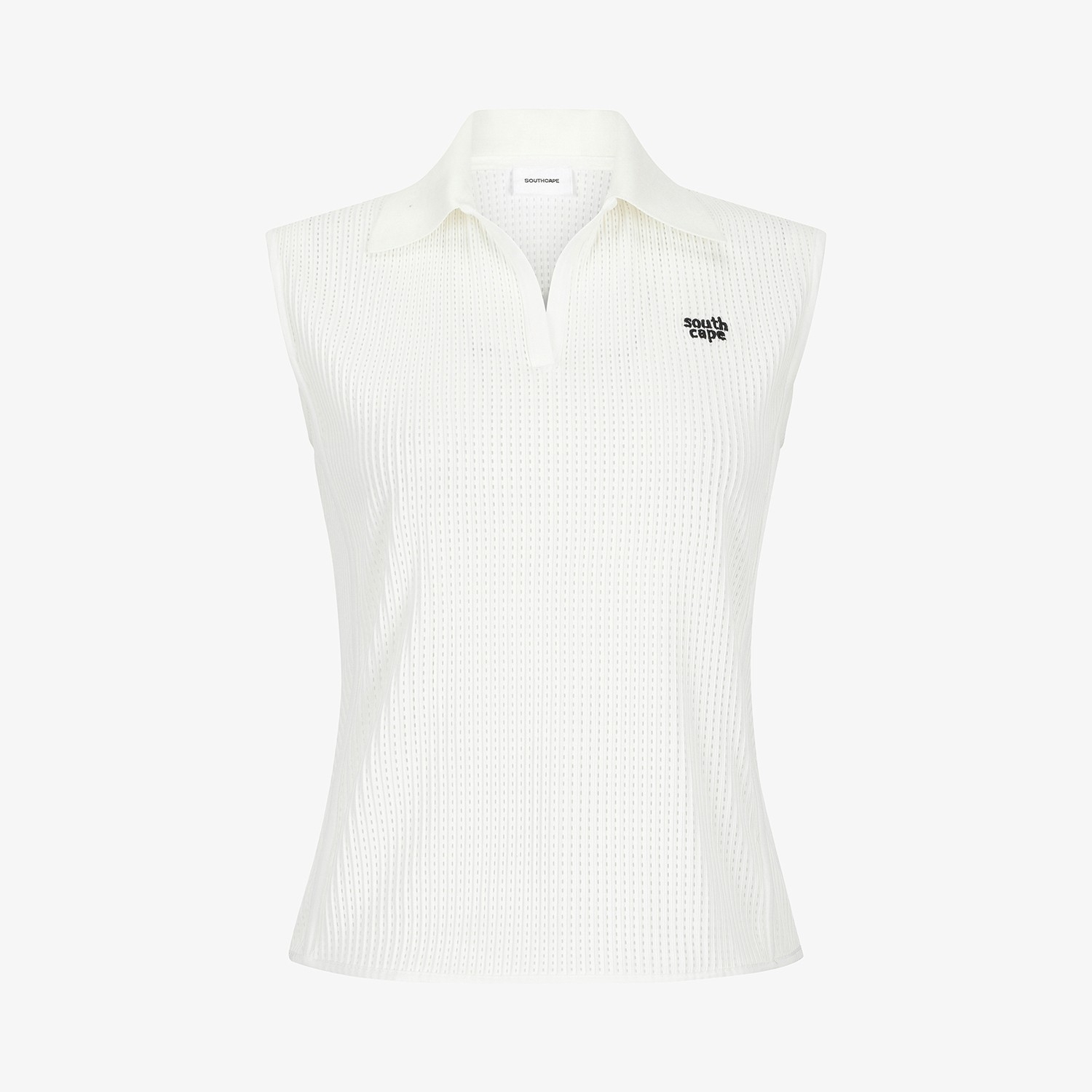 Southcape Open-Collar Mesh Sleeveless_WT