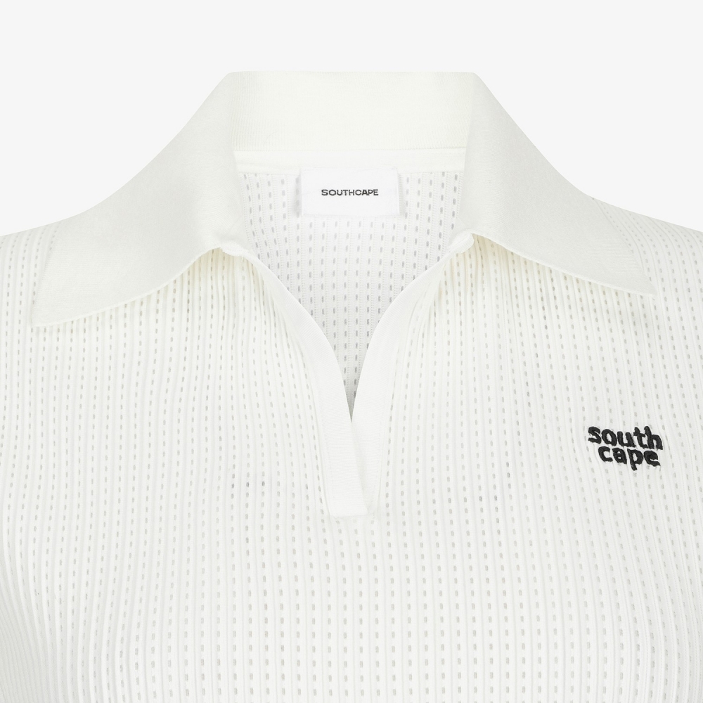 Southcape Open-Collar Mesh Sleeveless_WT