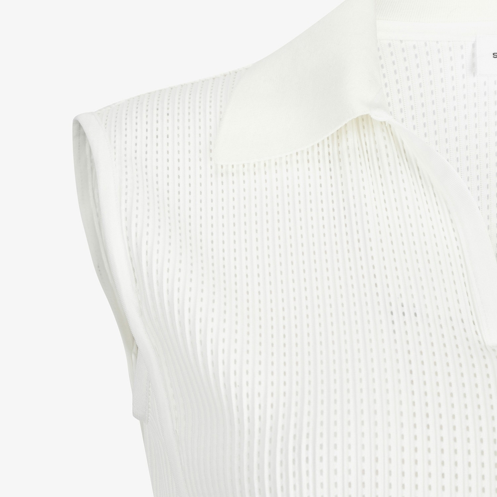 Southcape Open-Collar Mesh Sleeveless_WT