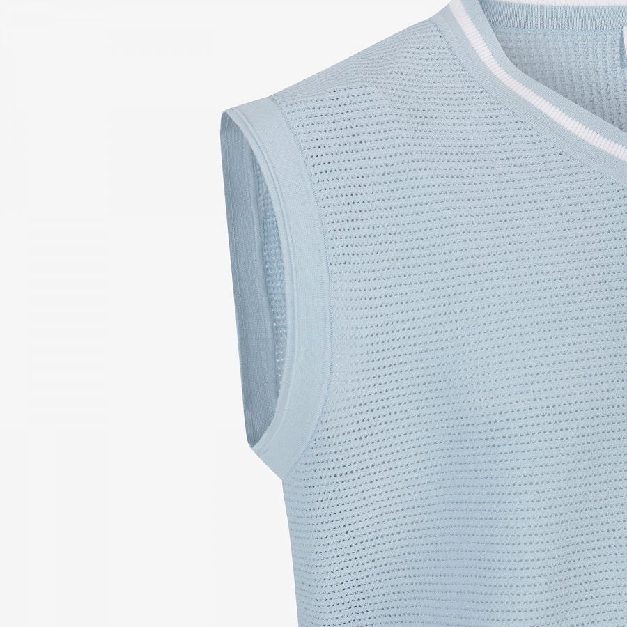 Mesh V-Neck Knit Vest_LB
