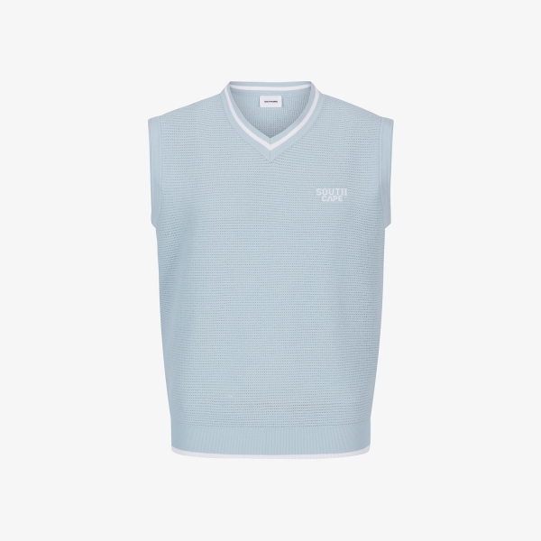 Mesh V-Neck Knit Vest_LB