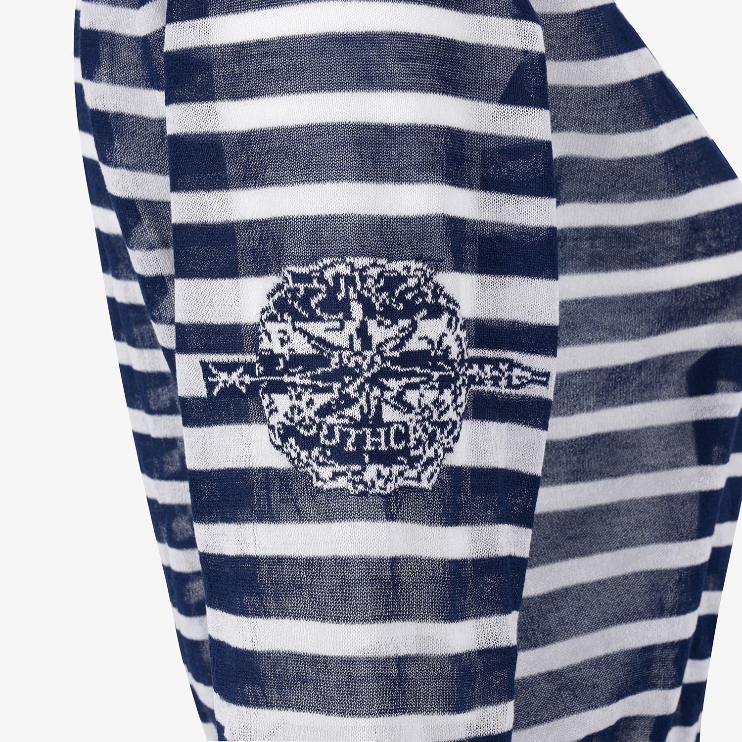 Stripe Pattern Sheer Zip-Up Cardigan_NA