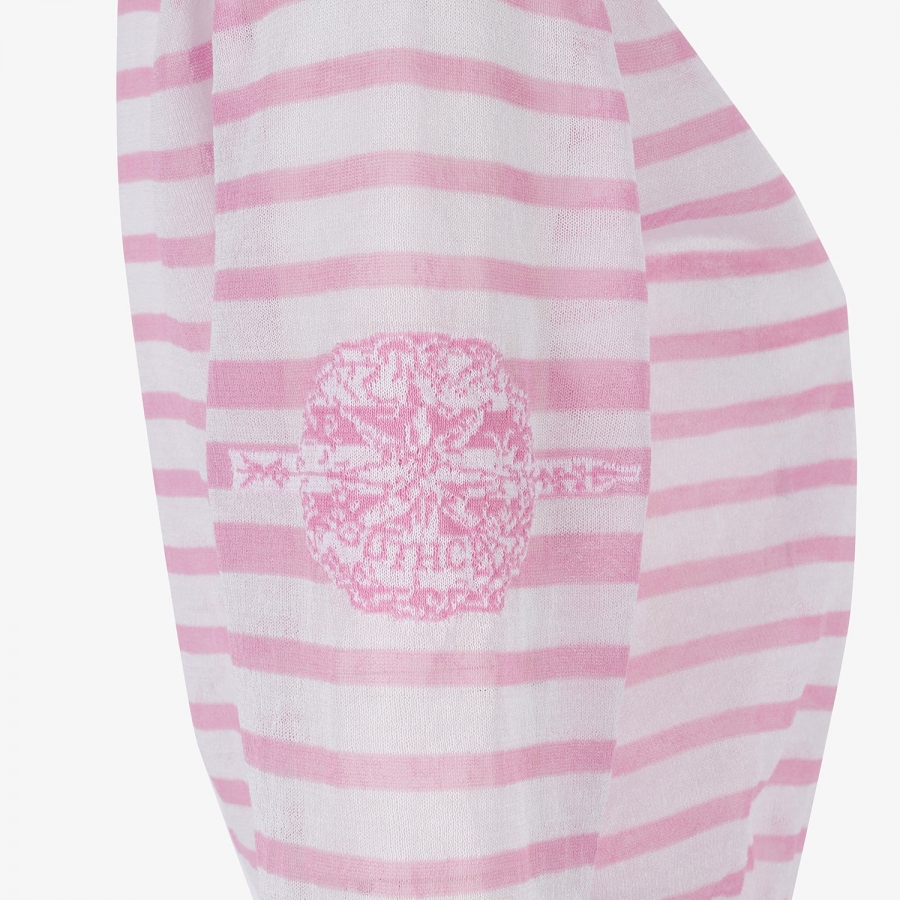 Stripe Pattern Sheer Zip-Up Cardigan_PK