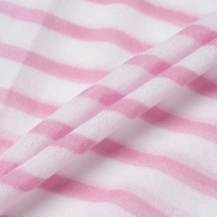 Stripe Pattern Sheer Zip-Up Cardigan_PK