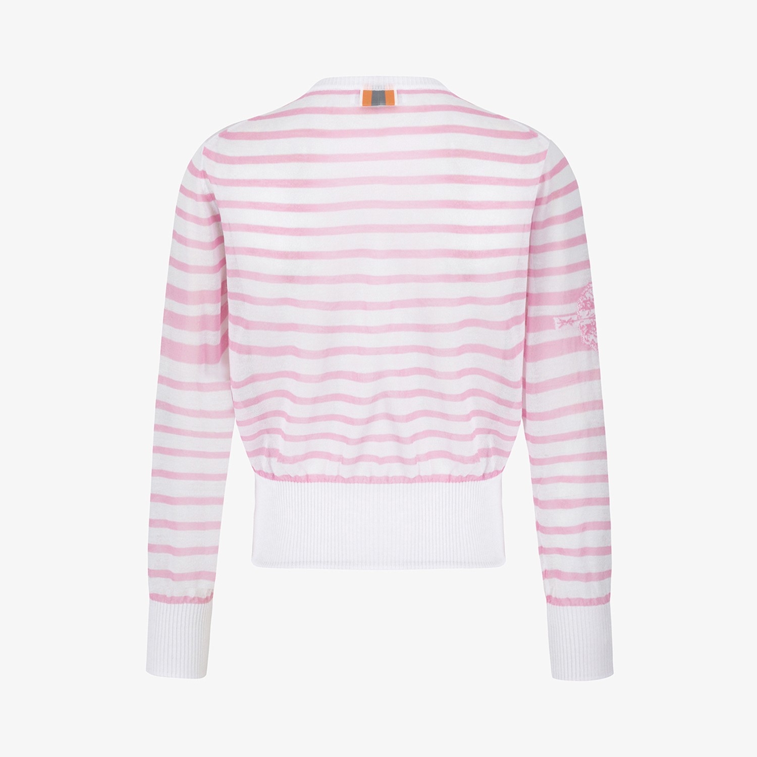 Stripe Pattern Sheer Zip-Up Cardigan_PK