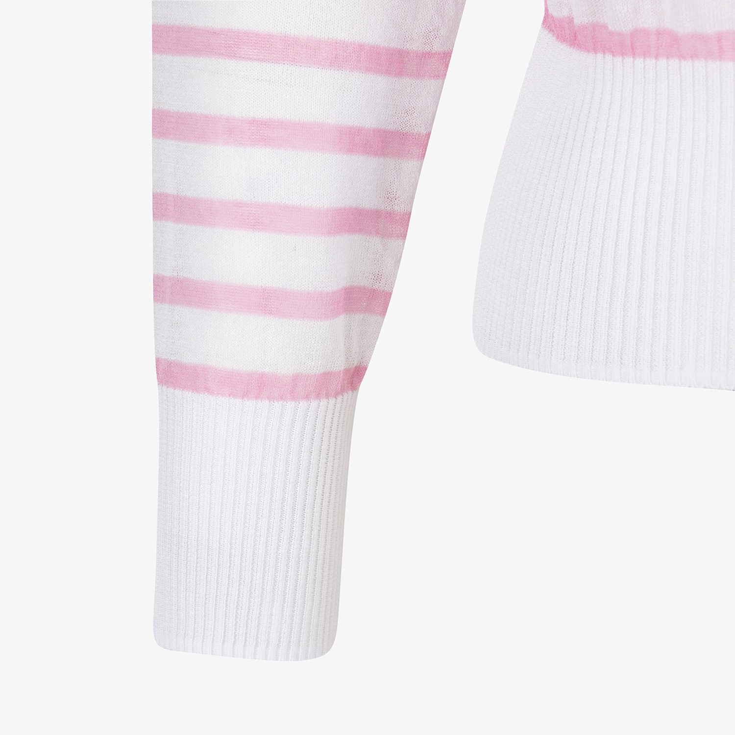 Stripe Pattern Sheer Zip-Up Cardigan_PK