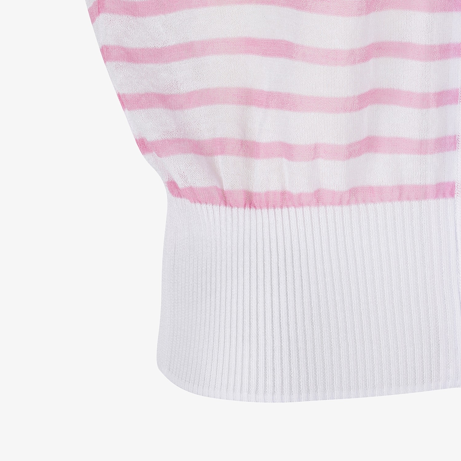 Stripe Pattern Sheer Zip-Up Cardigan_PK