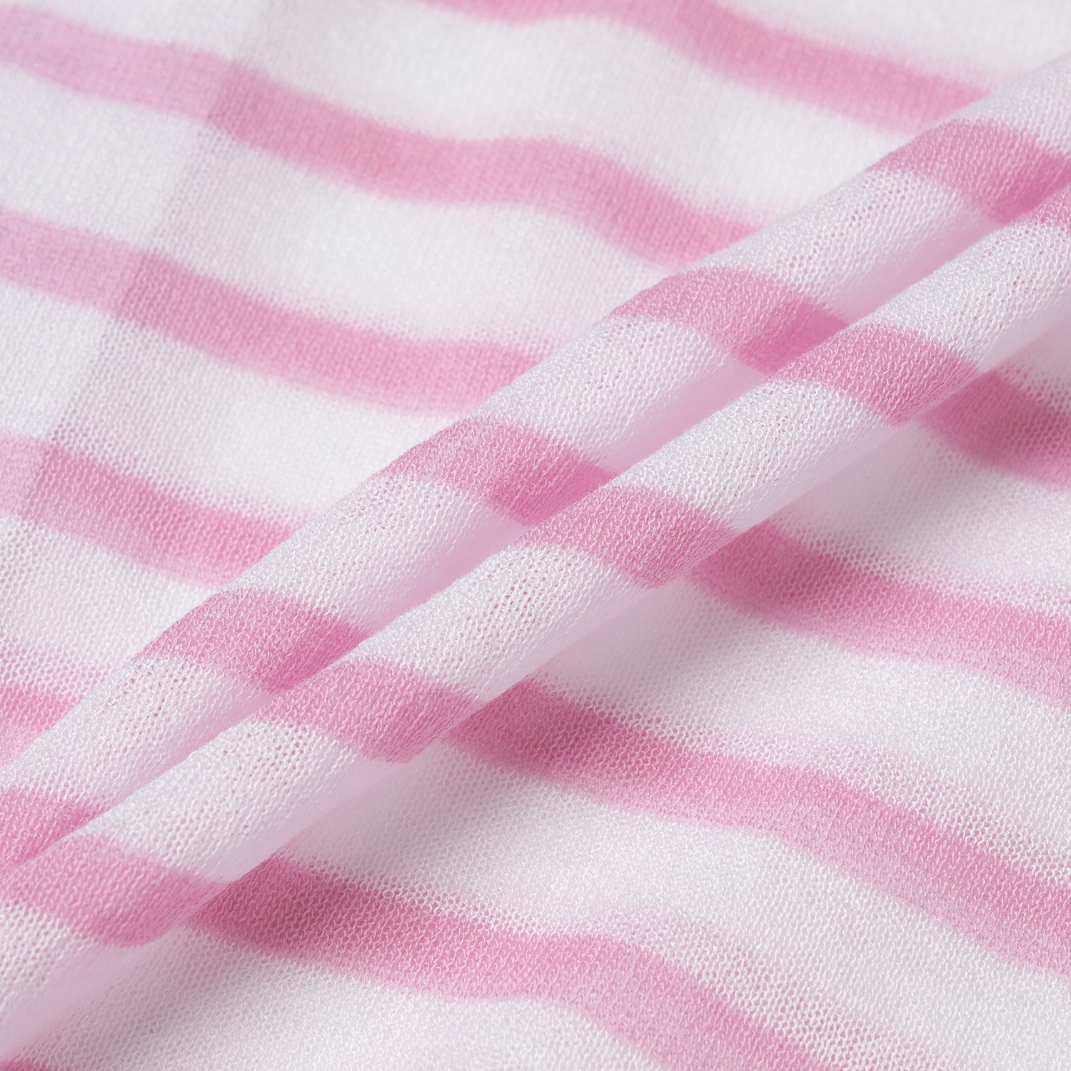 Stripe Pattern Sheer Zip-Up Cardigan_PK