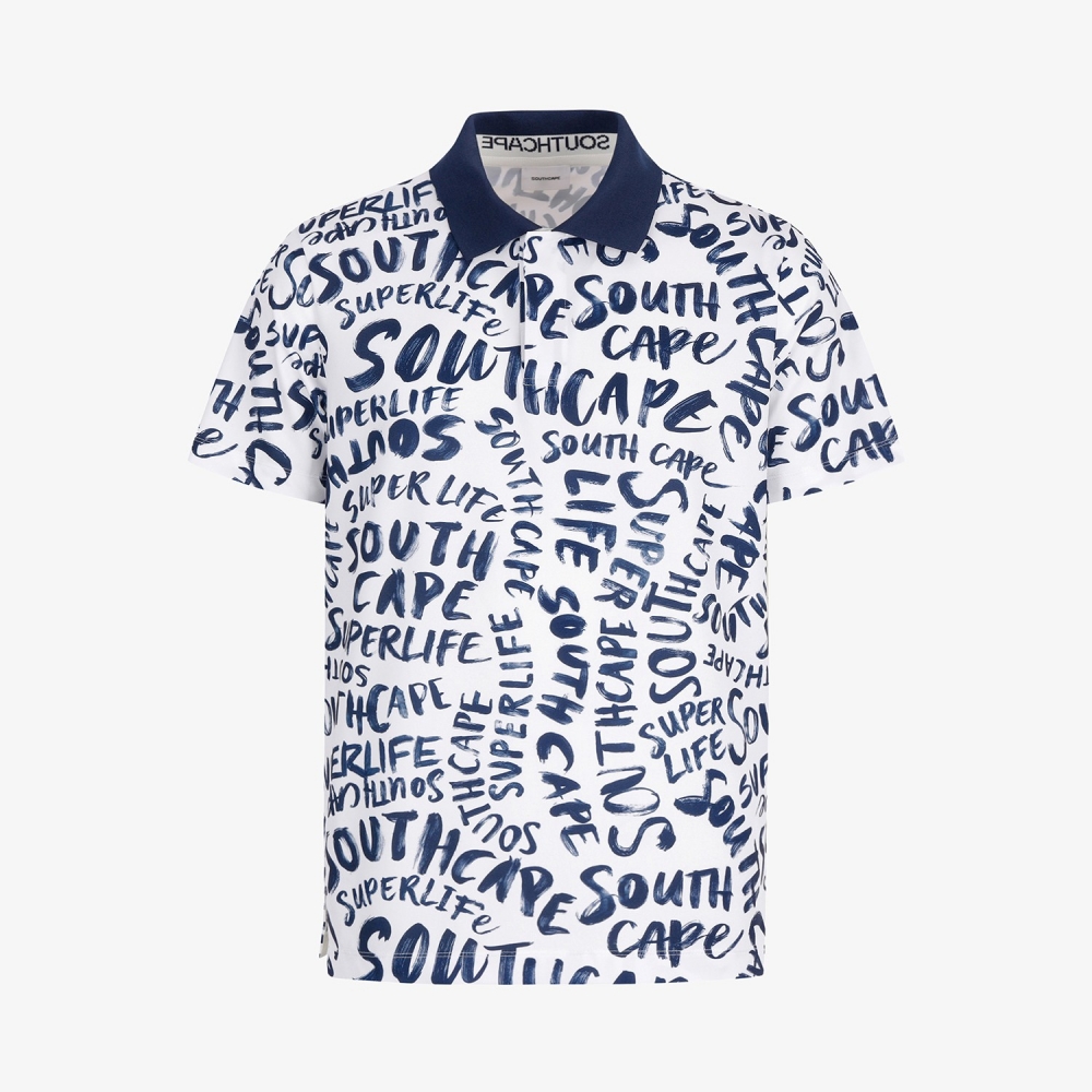 Logo All-Over Pattern Collar T-Shirt_NA