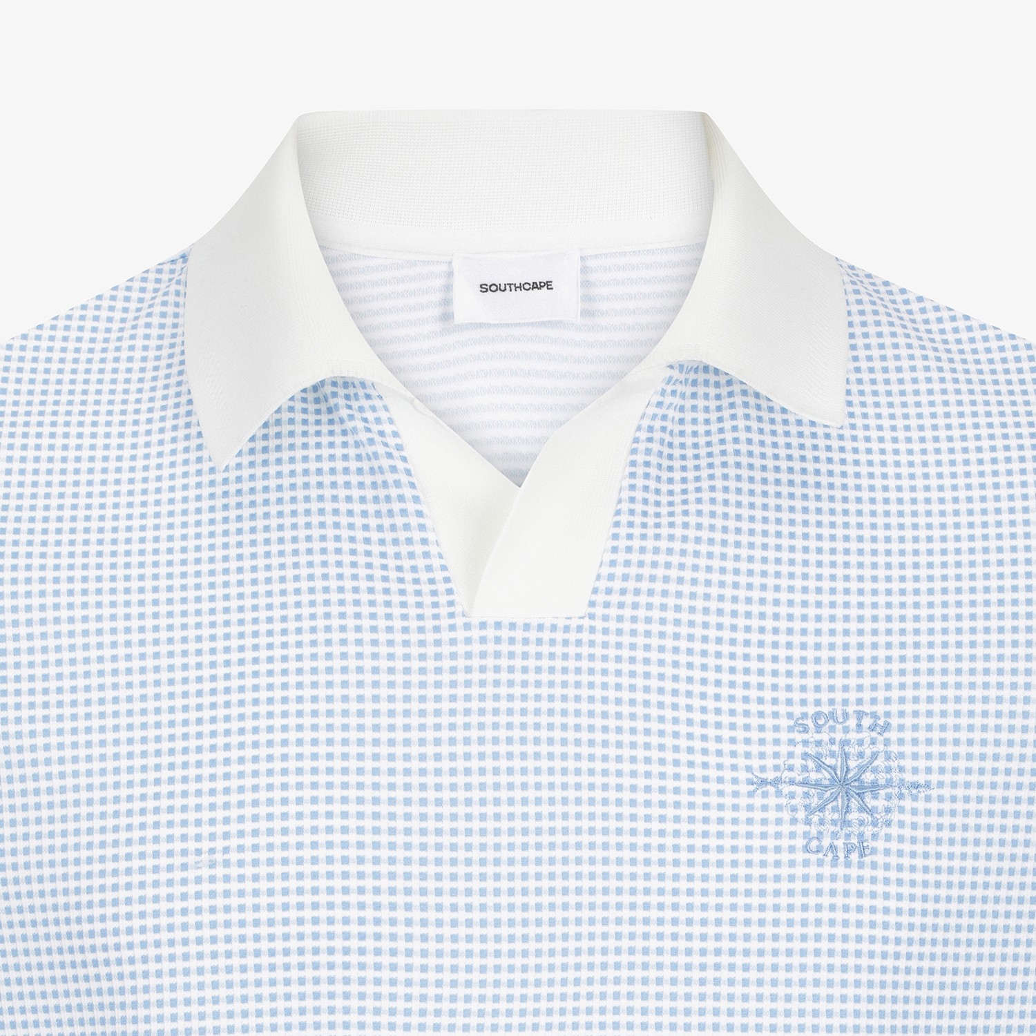 Southcross Gingham Check Open-Collar T-Shirt_LB