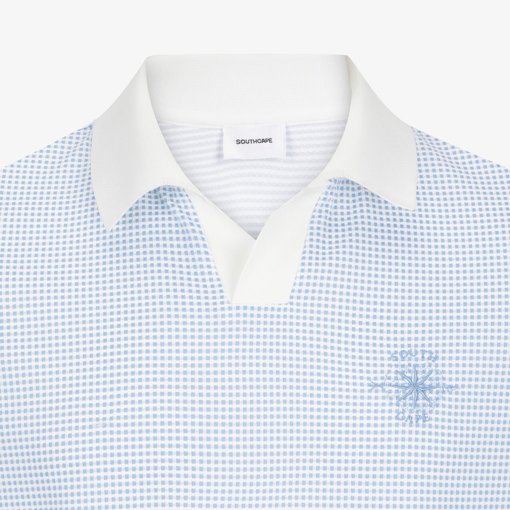 Southcross Gingham Check Open-Collar T-Shirt_LB