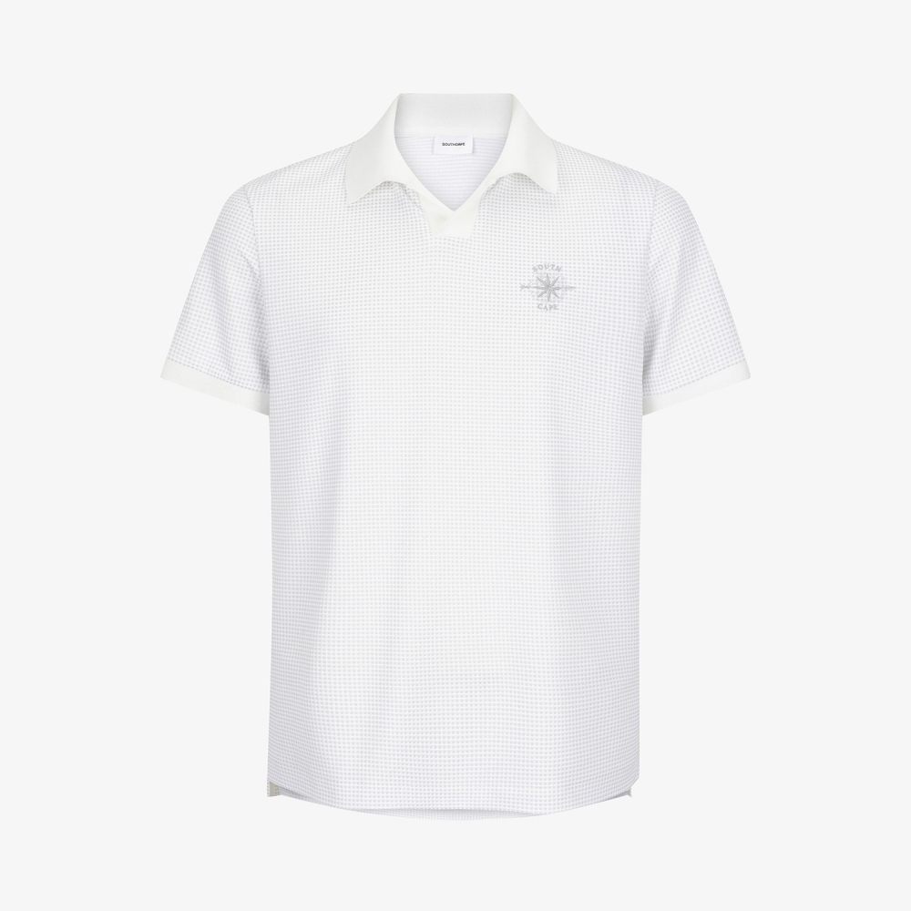 Southcross Gingham Check Open-Collar T-Shirt_LG