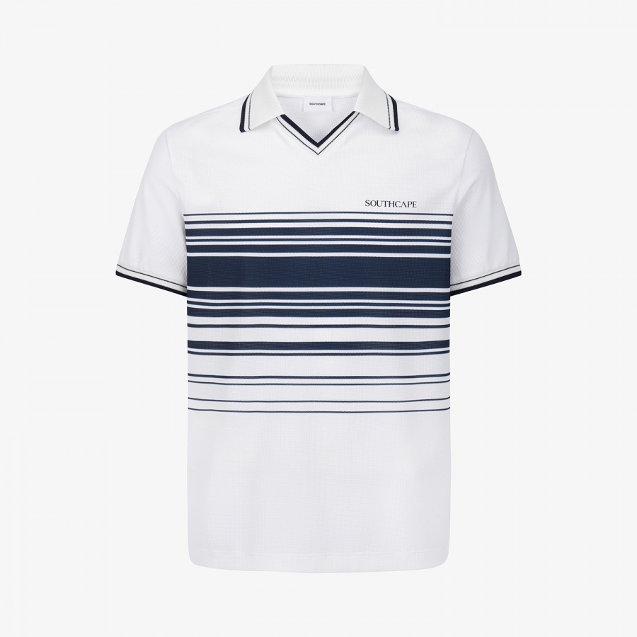 Stripe V-Neck Collar T-Shirt_NA